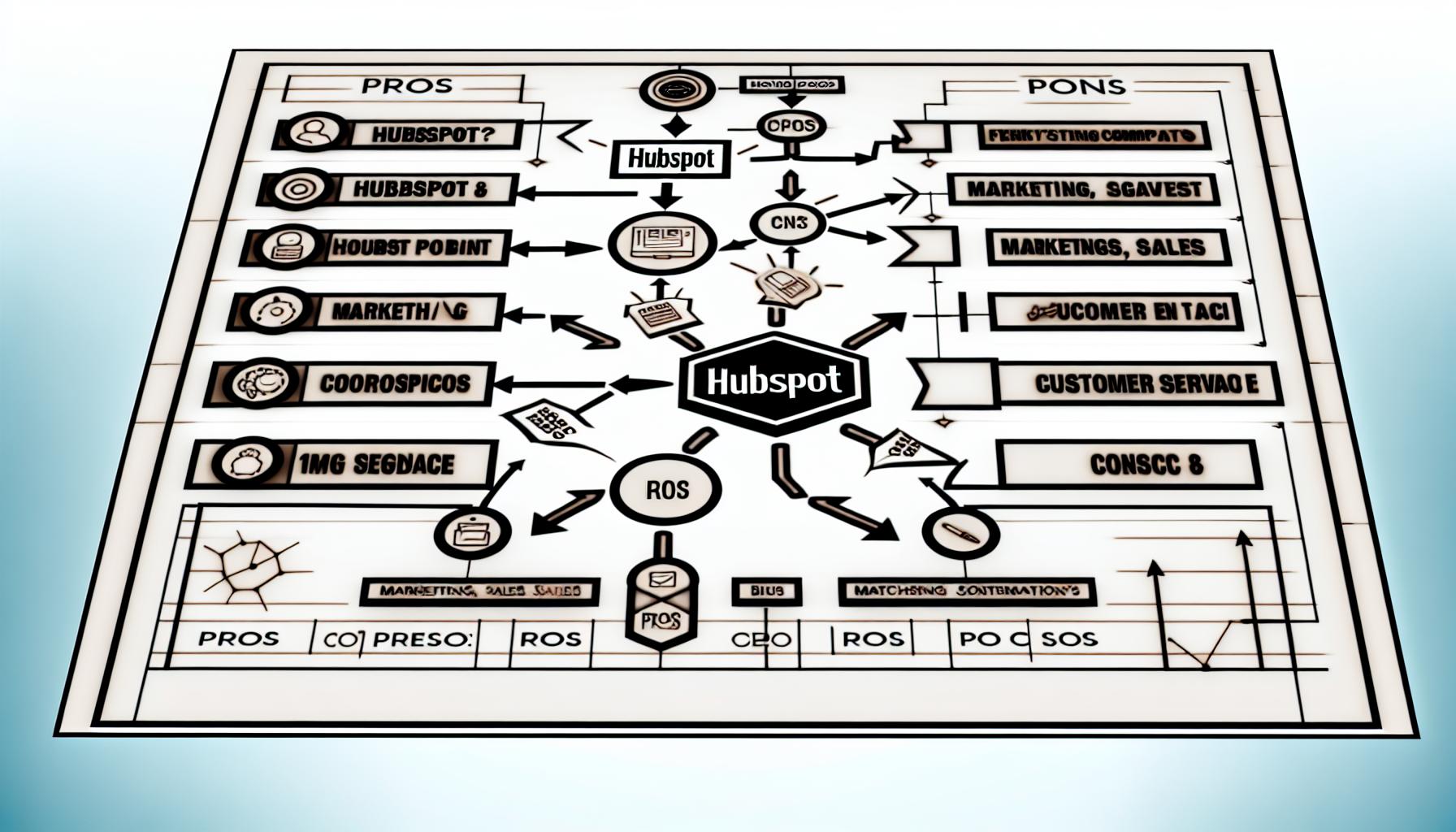 Una descripción detallada de HubSpot y sus beneficios para el marketing, las ventas y el servicio al cliente, junto con una explicación de cómo Opres-1